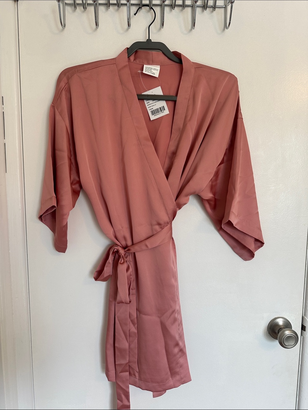Dessy Collection Satin Wrap Robe - Rosewood